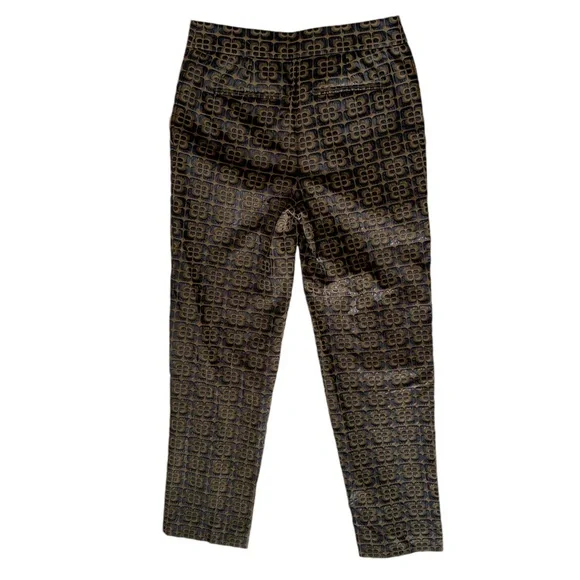 Gorgeous Orla Kiely Navy Olive Crop Jacquard Pants UK8 US4 NWOT - Picture 8 of 8